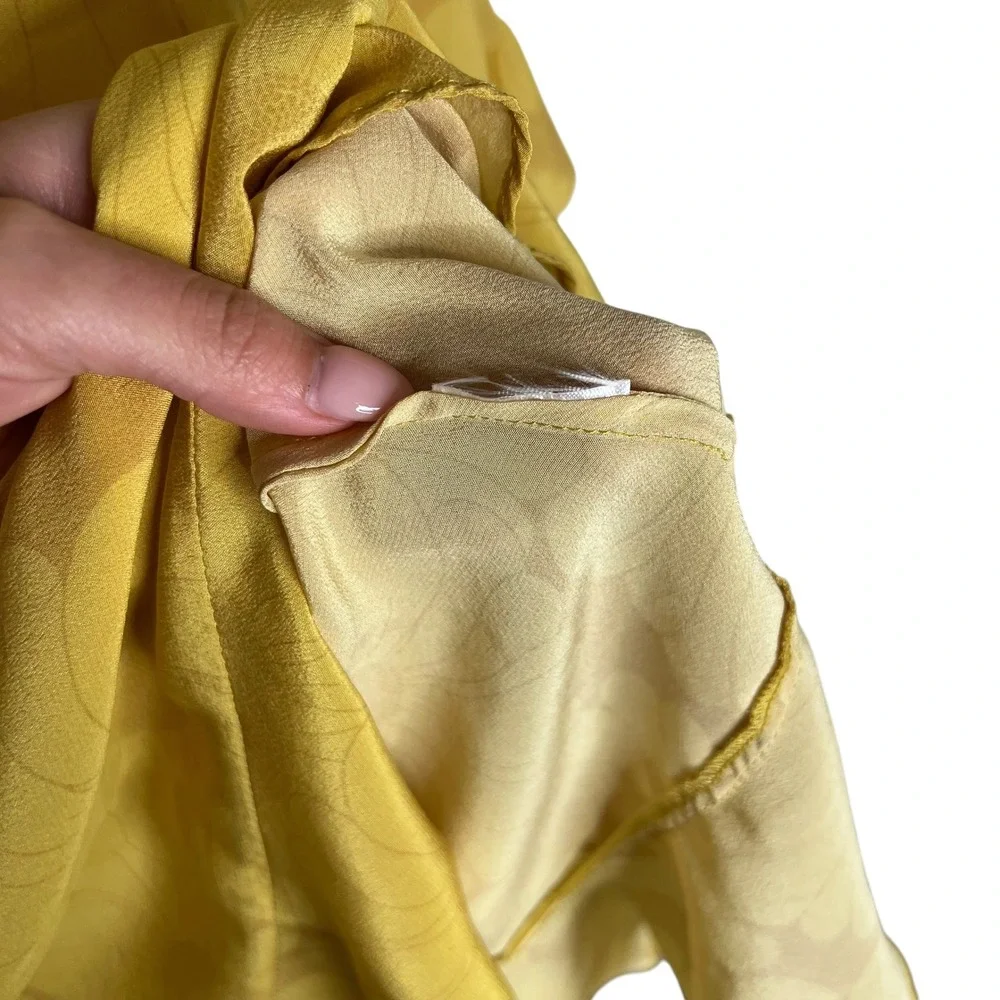 Realisation Par The Mary Jane Yellow Sunflower Silk A Line Mini Dress SZ S - Picture 9 of 13